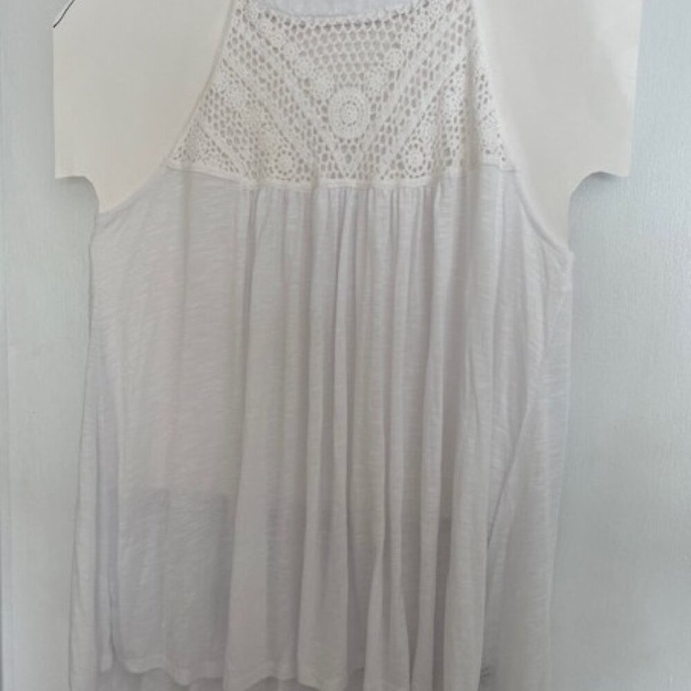 Lane Bryant White Crochet Halter Top
